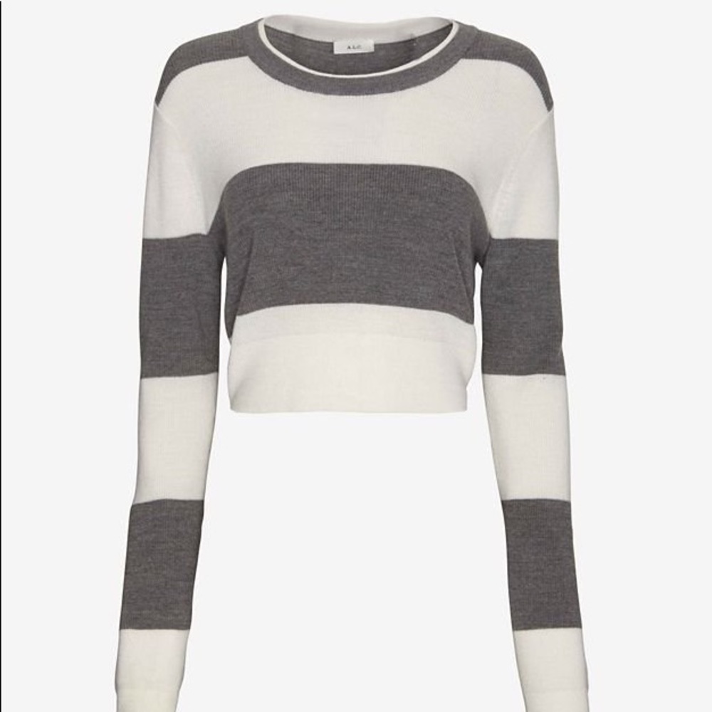 ALC Striped Cropped Brandie Sweater - Womens Size M